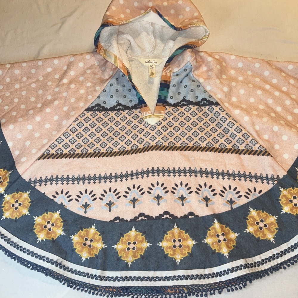 Matilda Jane Dream Chasers Poncho Girls 6 Boho Hooded Fairytale Cape Cottagcore
